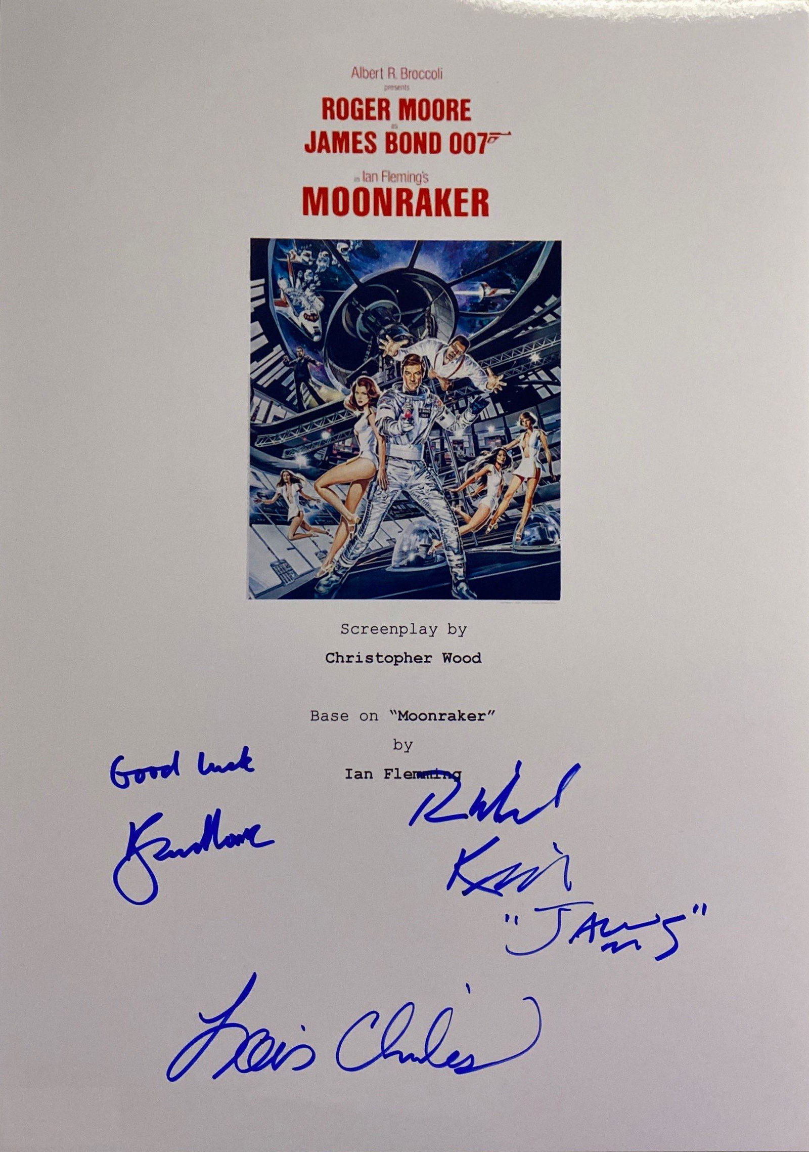 Autograph Signed 007 Moonraker Script Cover (1 of 1)