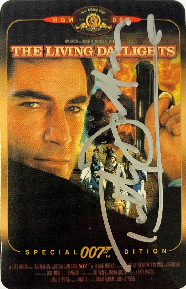 Signed James Bond 007 Timothy Dalton Playing Card (1 of 1)
