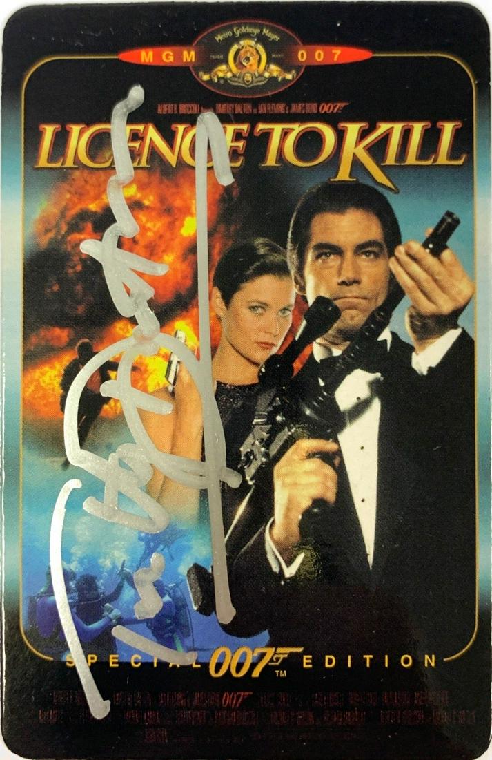 Signed James Bond 007 Timothy Dalton Playing Card (1 of 1)