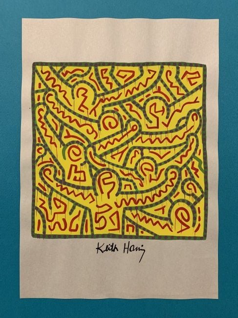 Keith Haring (In The Style of) Watercolor on paper: Keith Haring (In The Style of) Watercolor on paperA nice watercolor drawing on handmade paper. Keith Haring was born in 1958 in Reading, Pennsylvania, and grew up in Kutztown, a nearby town. He died i