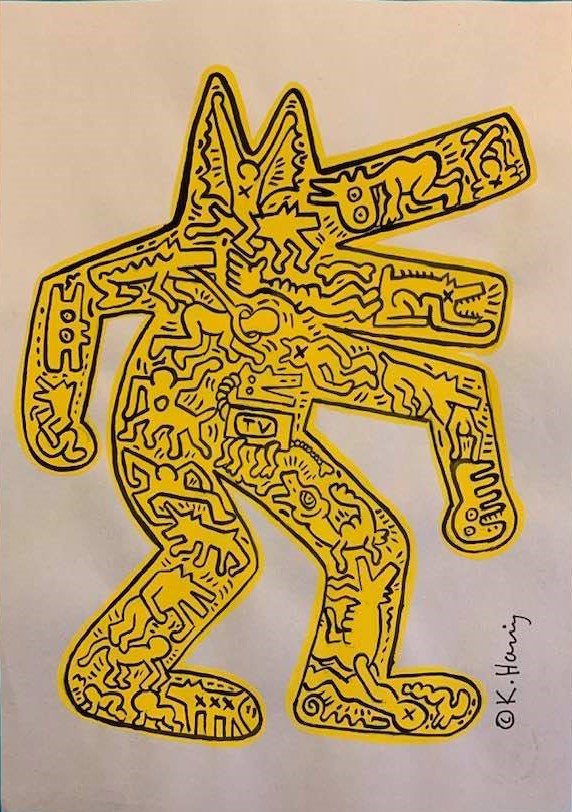 Keith Haring (In The Style of) Watercolor on paper (1 of 2)