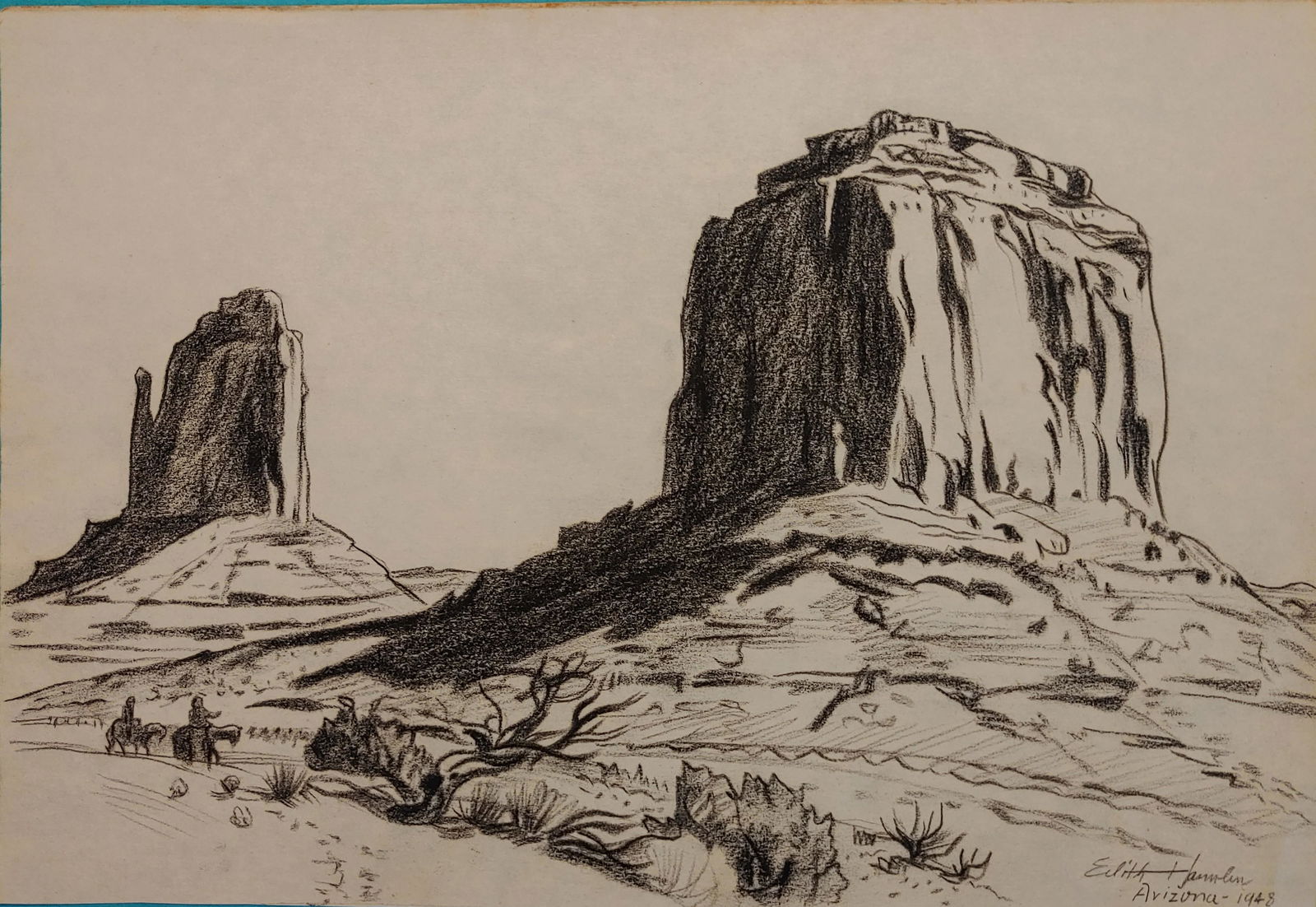 Hamlin Edith 1902 - 1992 (After) Horsemen and Tables (1 of 2)