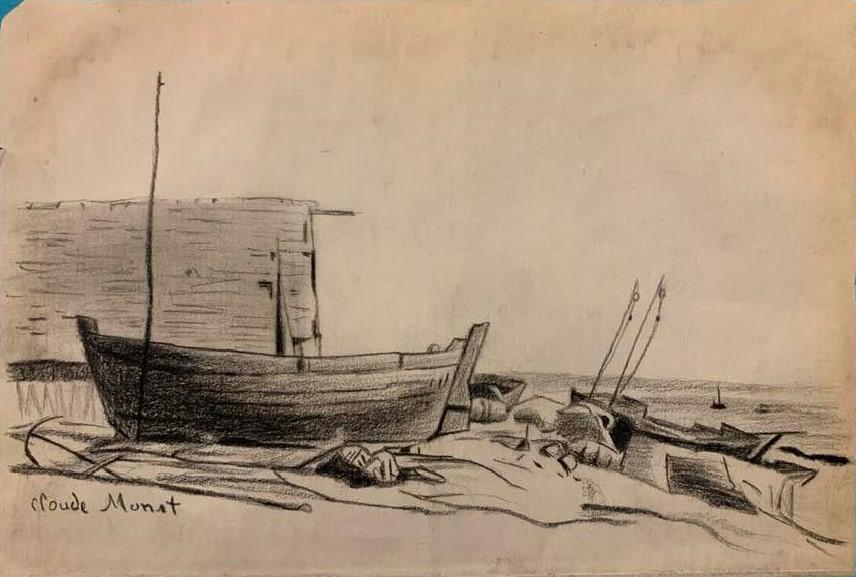 Claude Monet (After) Boats stranded on the beach - 1819 (1 of 2)