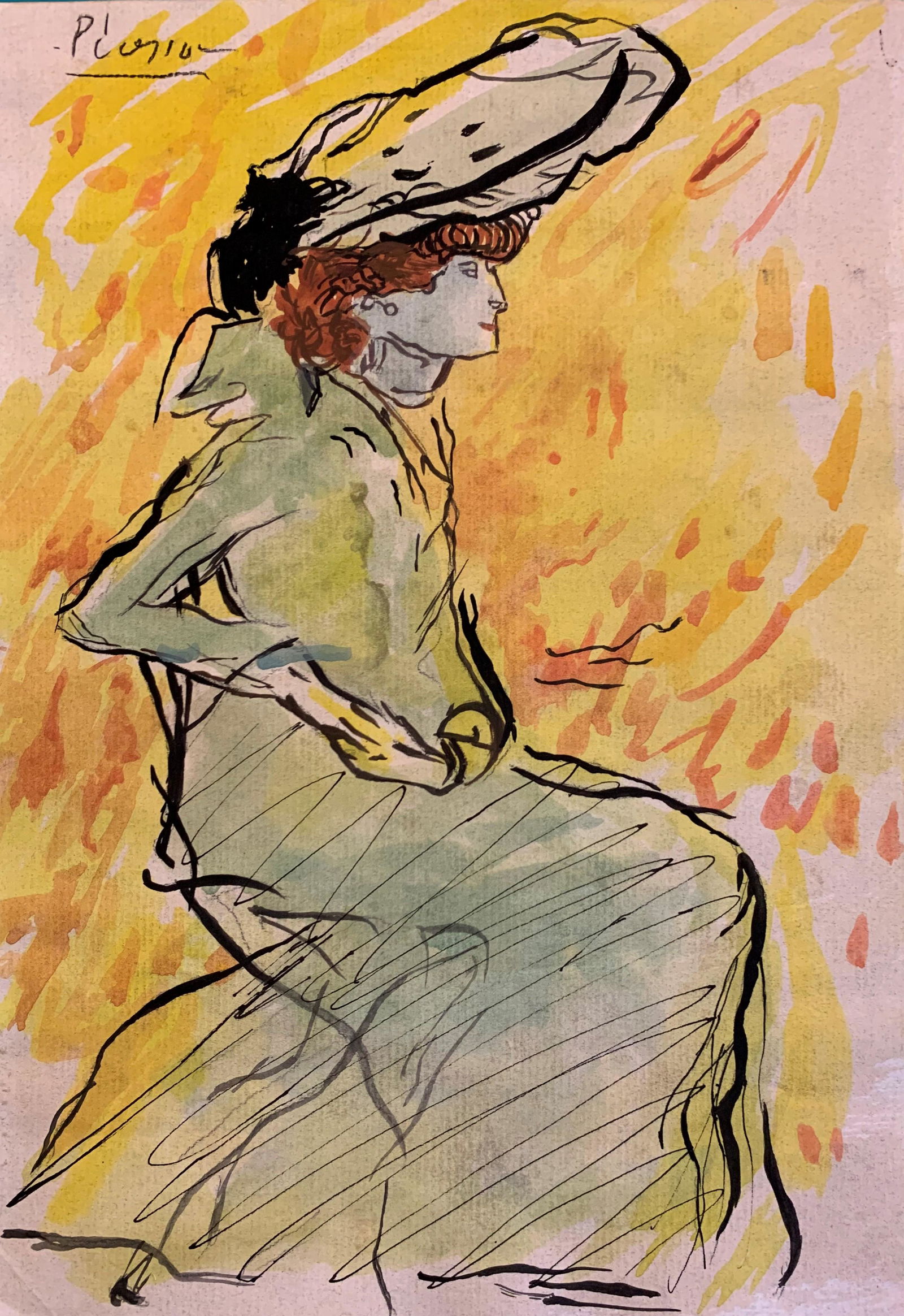 Pablo Picasso (After) Seated Woman in Green, 1901 (1 of 2)