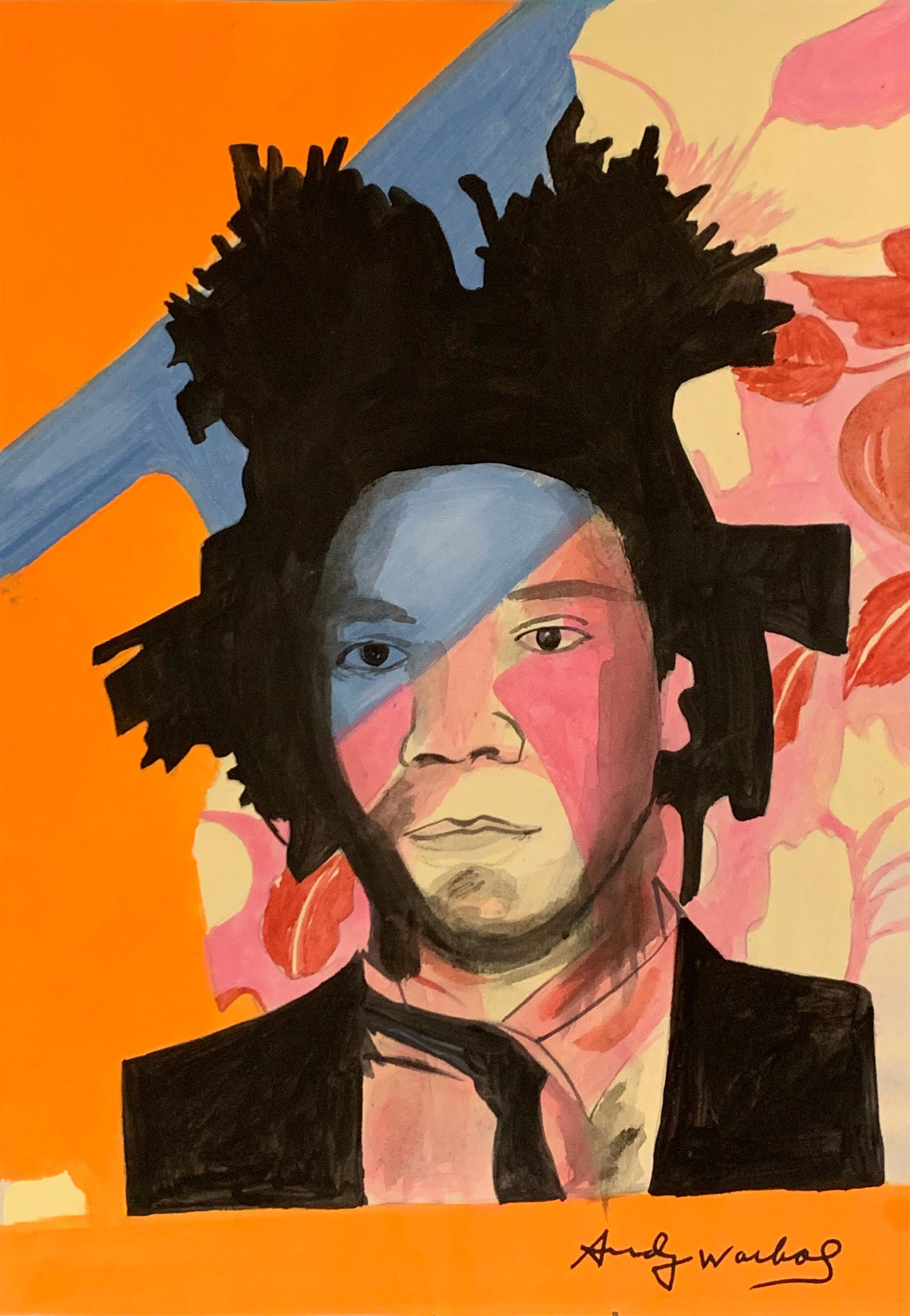 Andy warhol (In The Style of) Watercolor on Paper: I. Â° Artist: Andy Warhol (in the style of) Â° Title: Untitled Â° Dimensions in inches: (12 h x 8 1/2 w) Â° Medium: Watercolor on paper. Â° Condition: good general condition II. The sheet of