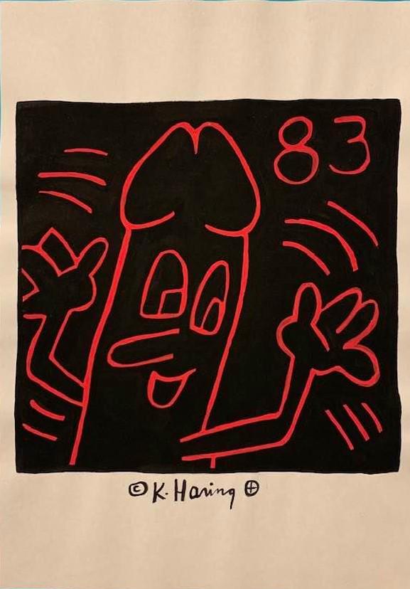 Keith Haring (In The Style of) Watercolor on paper (1 of 2)