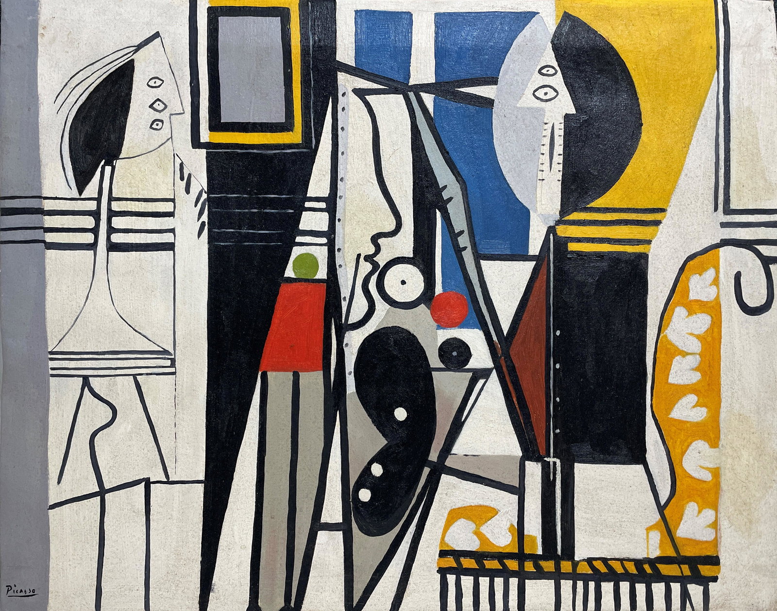 Oil - Pablo Picasso (In the style of) Oil on Canvas (1 of 2)