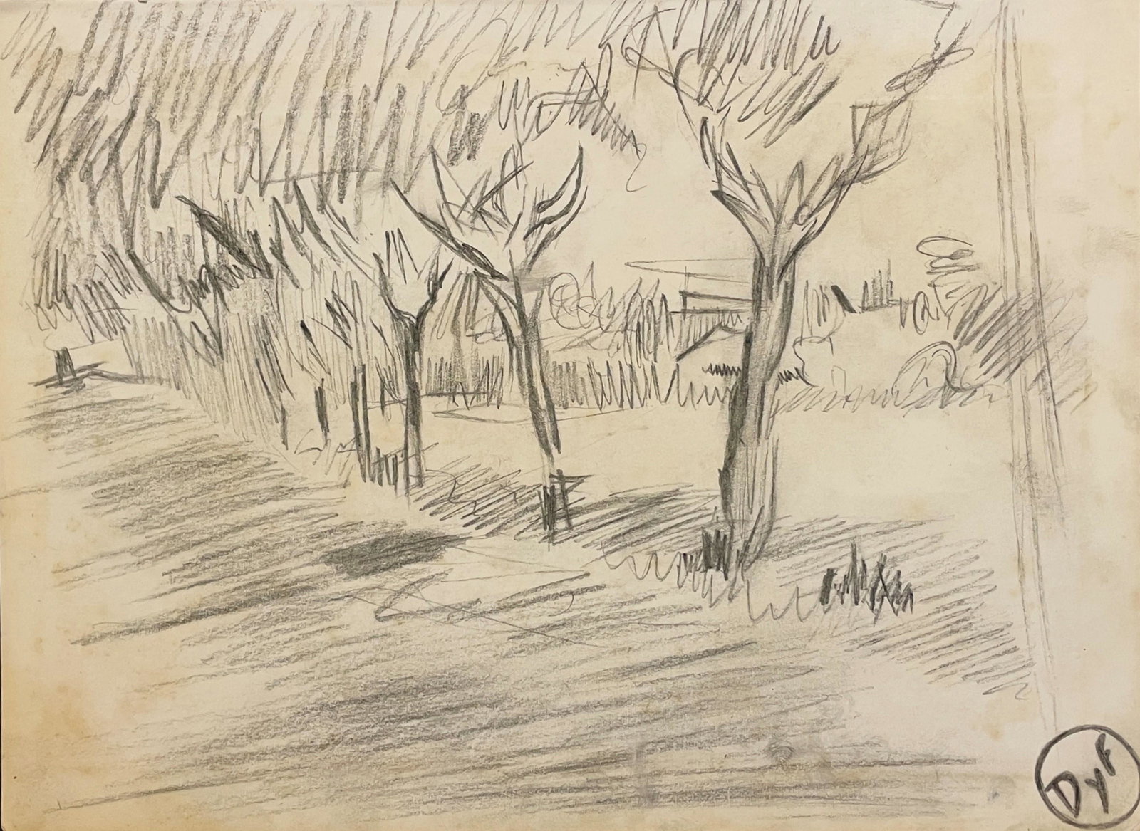 Marcel Dyf (In the style of) Graphite on Paper: I. Â° Artist: Marcel Dyf (After) Â° Dimensions in inches: (7 1/2 high x 10 1/8 wide) Â° Technique: Graphite on Paper Â° Condition: good general condition. II. PLEASE NOTE: Lots that do not hav