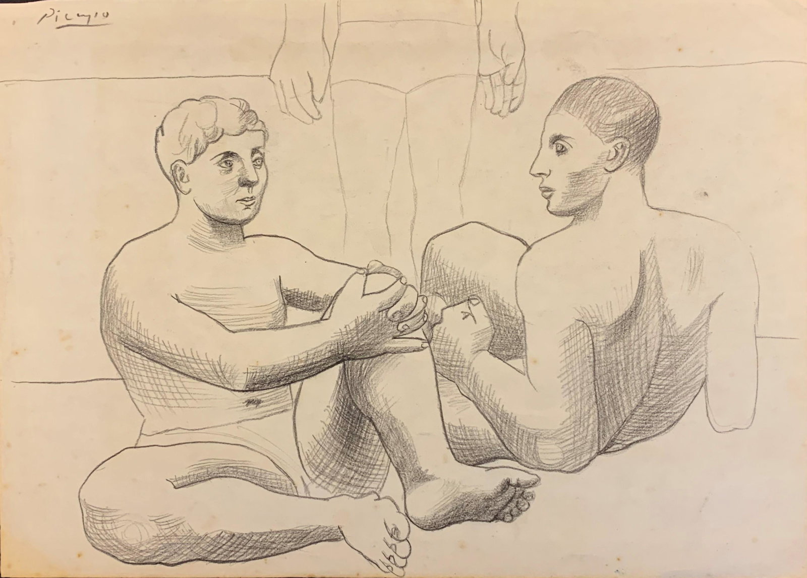 Pablo Picasso (After) Untitled: I Â° Artist: Pablo Picasso (After) Â° Title: Untitled Â° Dimensions in inches: (7 1/4 h x 10 w) Â° Medium: Charcoal on paper. Â° Condition: good general condition. II. PLEASE NOTE: Lots that