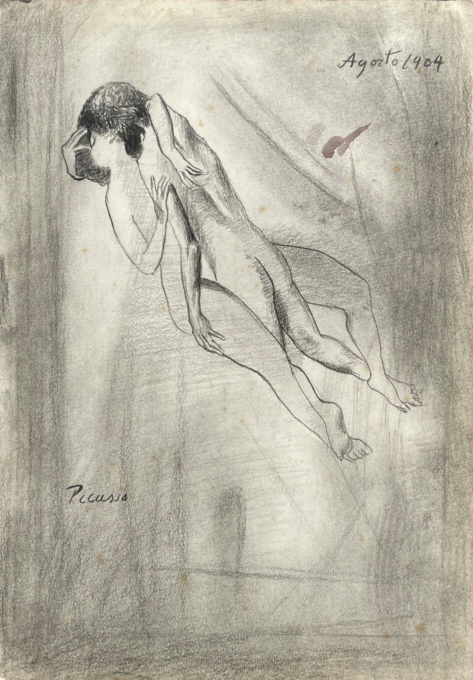 Pablo Picasso (In The Style of) Drawin on paper: I. Â° Artist: Pablo Picasso (In the style of) Â° Dimensions in inches: (10 high x 7 wide) Â° Condition: good general condition Â° Listing: Private Collection II. 1. The word "In the style of" 