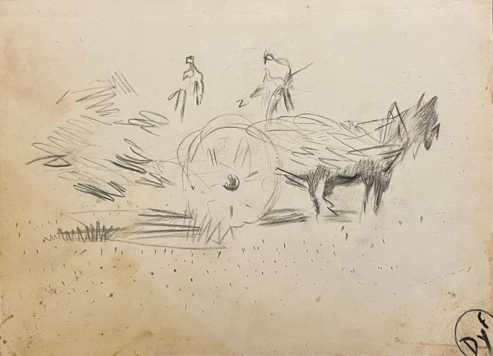 Marcel Dyf (In the style of) Graphite on Paper: I. Â° Artist: Marcel Dyf (In the style of) Â° Dimensions in inches: (7 1/2 high x 10 1/4 wide) Â° Technique: Graphite on Paper Â° Condition: good general condition. II. PLEASE NOTE: Lots that