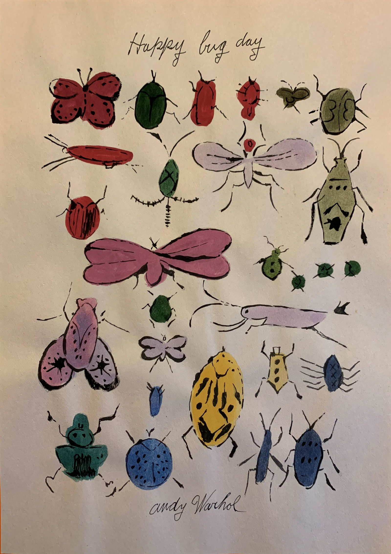 Andy warhol (In The Style of) Drawin on paper: I. Â° Artist: Andy Warhol (in the style of) Â°Title: Untitled Â° Dimensions in inches: (12 h x 8 1/2 w) Â°Medium: Watercolor on paper. Â° Condition: good general condition II. 1. The word "I