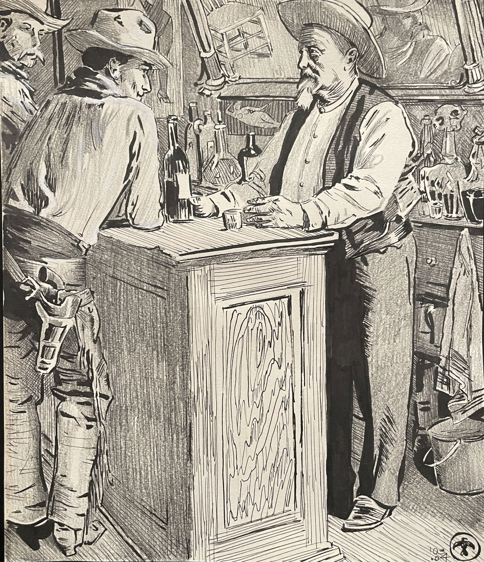 Maynard Dixon "in the style of" Drawin on paper (1 of 2)