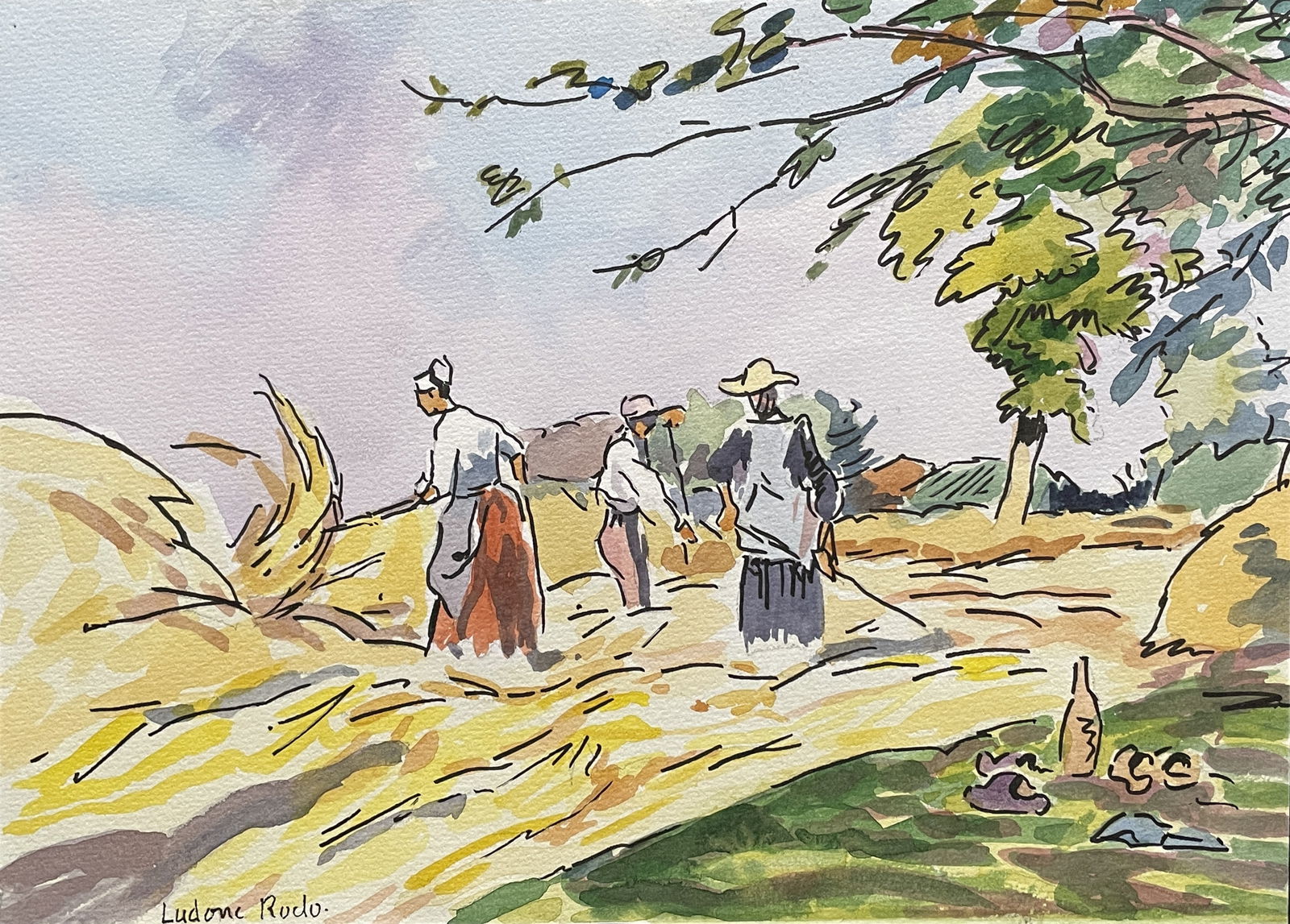 Ludovic Rodo Pissarro "in the style of" Drawin on paper (1 of 2)