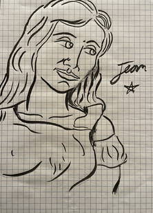 Jean Cocteau "in the style of" Drawin on paper: I. ° Artist: Jean Cocteau ° Condition: good general condition ° Listing: Private Collection II. 1. The word "In the style of" is used for a work by an unknown creator who has created a copy o
