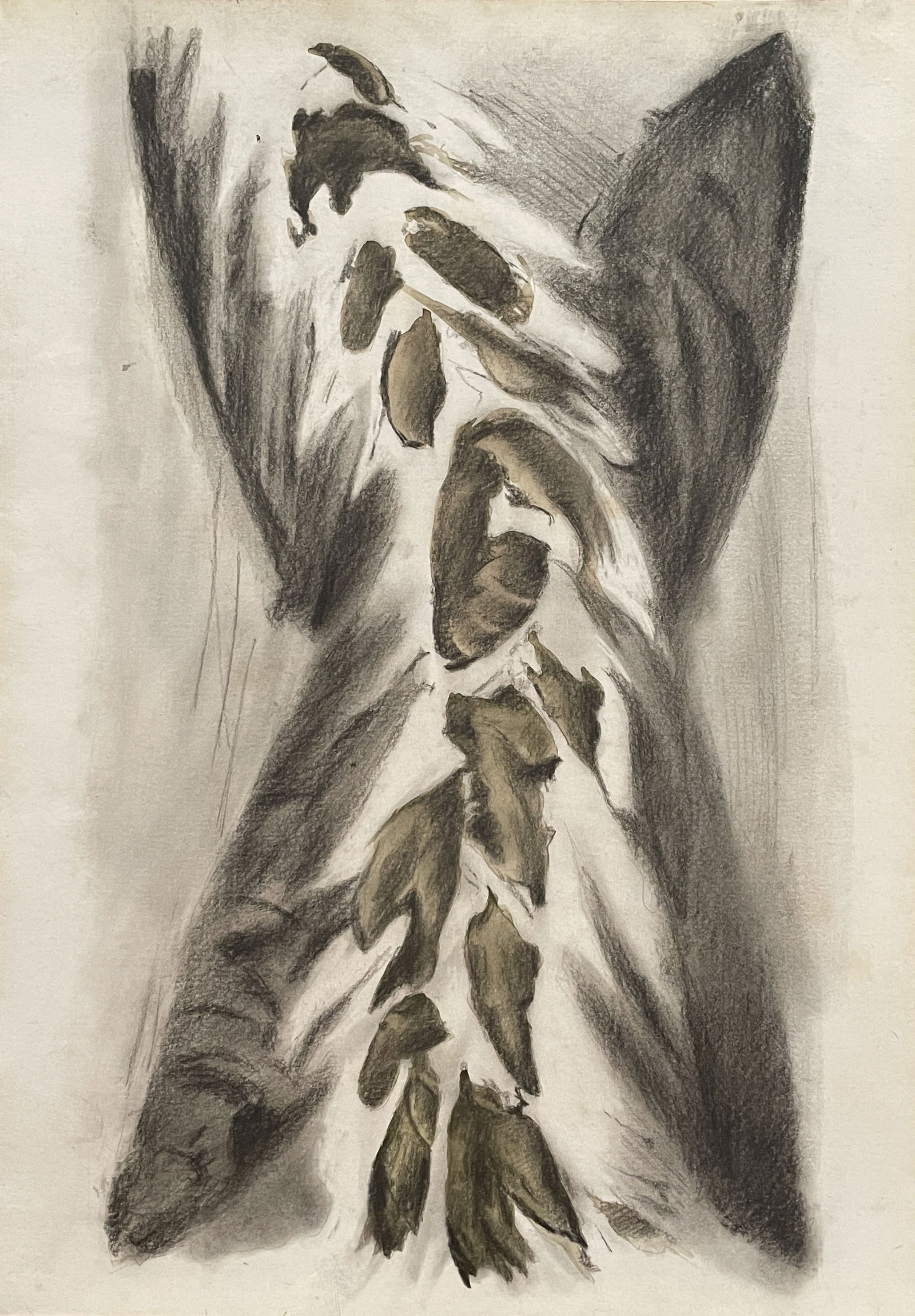 Bill Jensen "in the style of" Drawin on paper: I. Â° Artist: Bill Jensen Â° Medium: charcoal tempera on paper Â° Condition: good general condition II. 1. The word "In the style of" is used for a work by an unknown creator who has created a c