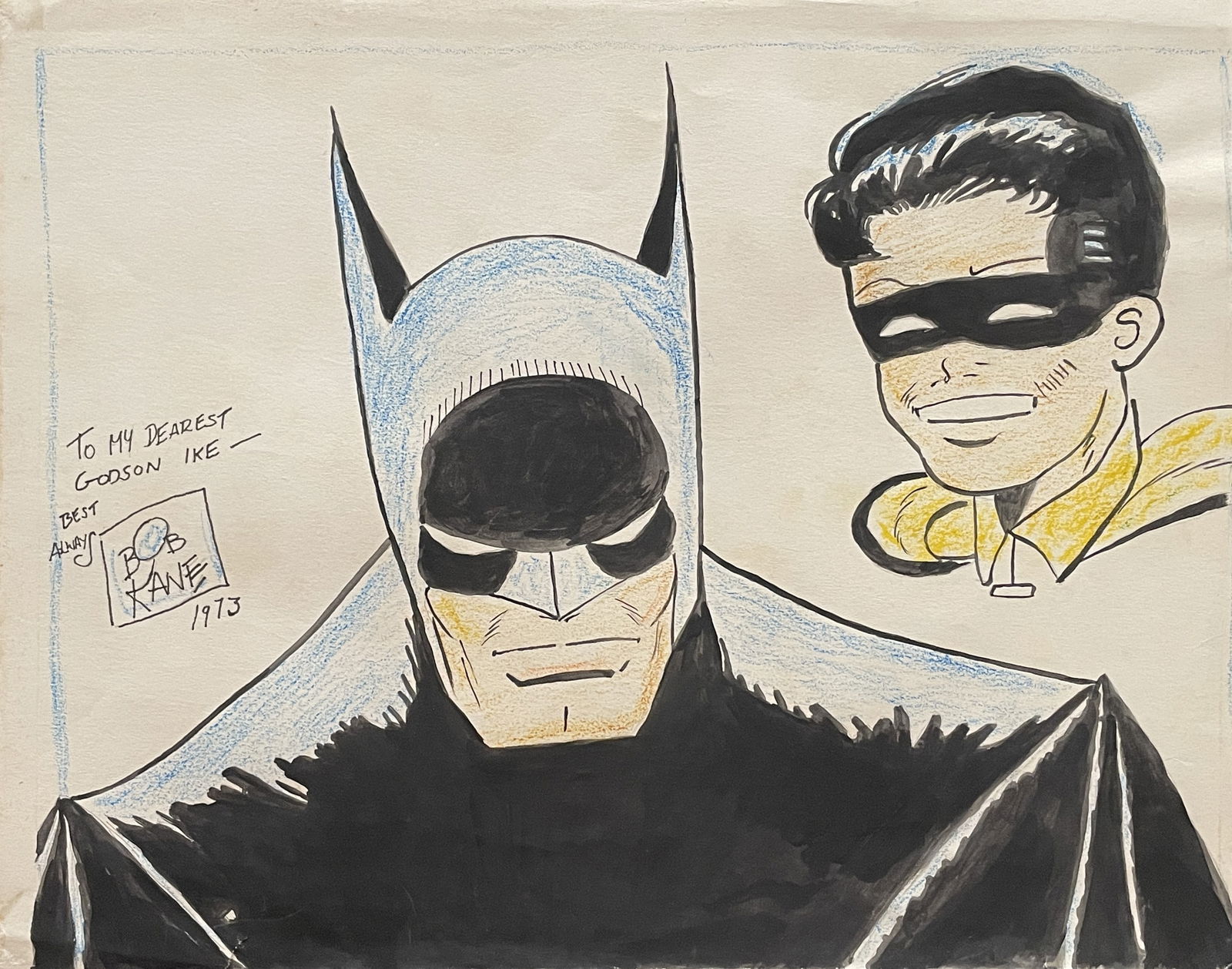 Bob Kane (In the style) Drawin on paper (1 of 2)