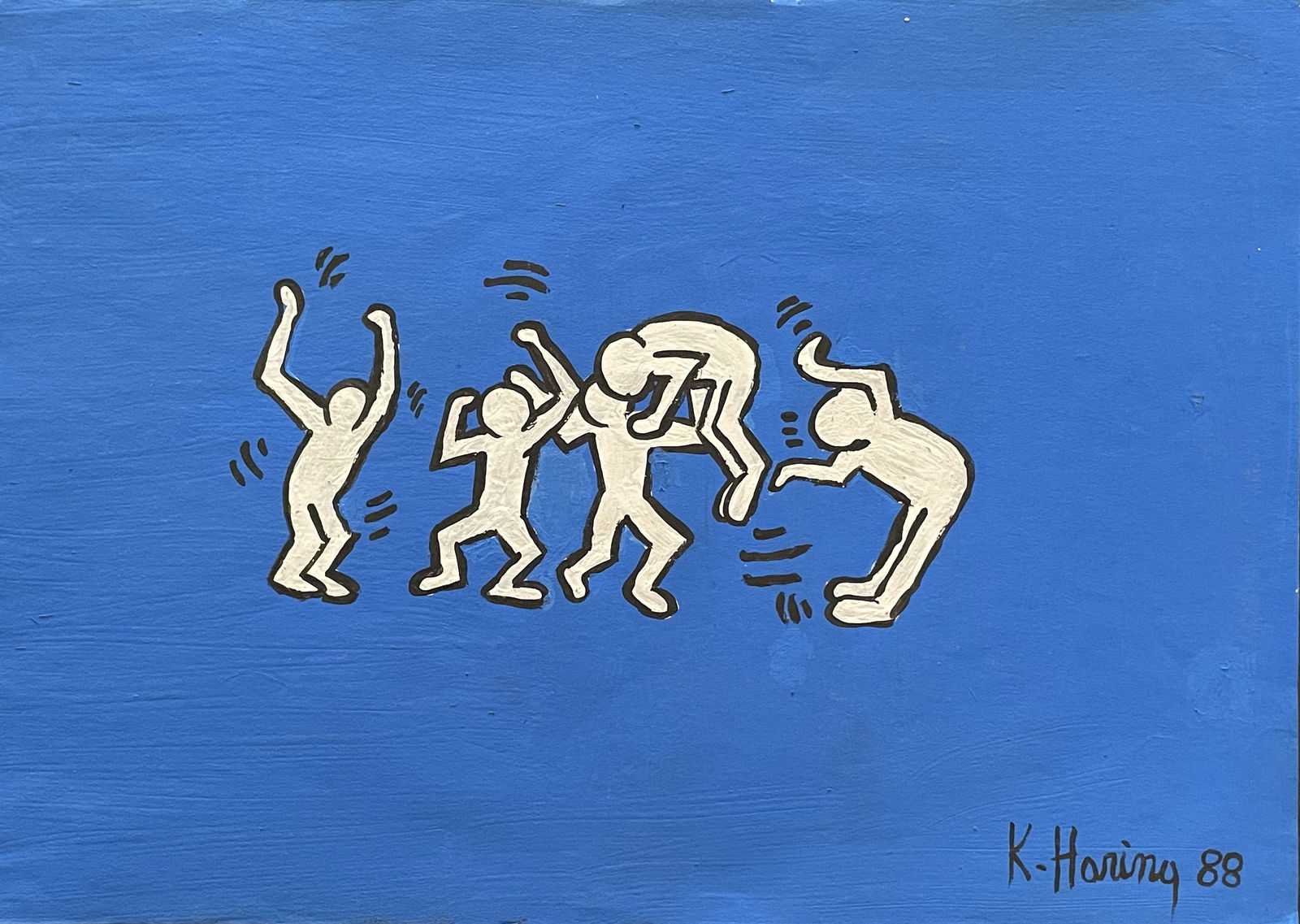Keith Haring (In the style) Drawin on paper: I. Â° Artist: Keith Haring Â° Medium: Watercolor on paperÂ° Condition: good general conditionÂ° Provenance: Private collection II. 1. The word "In the style of" is used for a work by an unknow