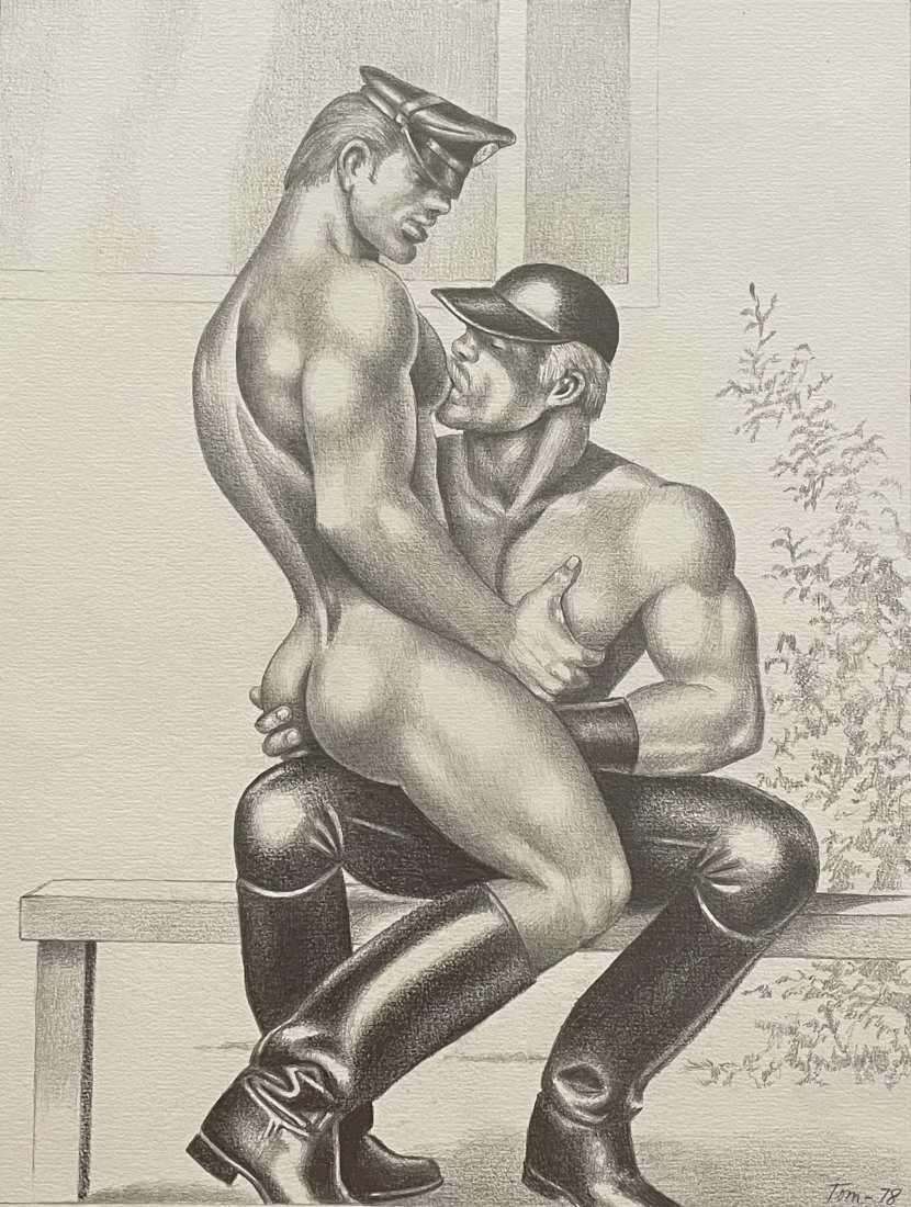 Tom of Finland (In the Style of) Drawin on paper: I. Â° Artist: Tom of Finland Â° Condition: good general condition Â° Listing: Private Collection II. 1. The word "In the style of" is used for a work by an unknown creator who has created a copy