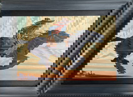 Ed Mell (In the Style of) Oil on canvas - Framed: I. ° Artist:Ed Mell ° Condition: good general condition ° Listing: Private Collection II. 1. The word "In the style of" is used for a work by an unknown creator who has created a copy of a kn