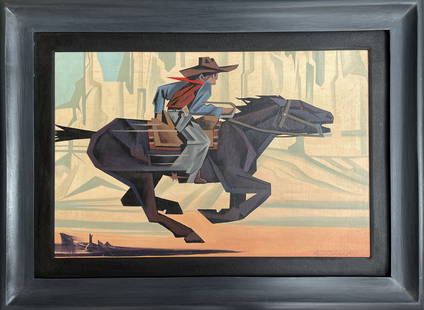 Ed Mell (In the Style of) Oil on canvas - Framed: I. Â° Artist:Ed Mell Â° Condition: good general condition Â° Listing: Private Collection II. 1. The word "In the style of" is used for a work by an unknown creator who has created a copy of a kn