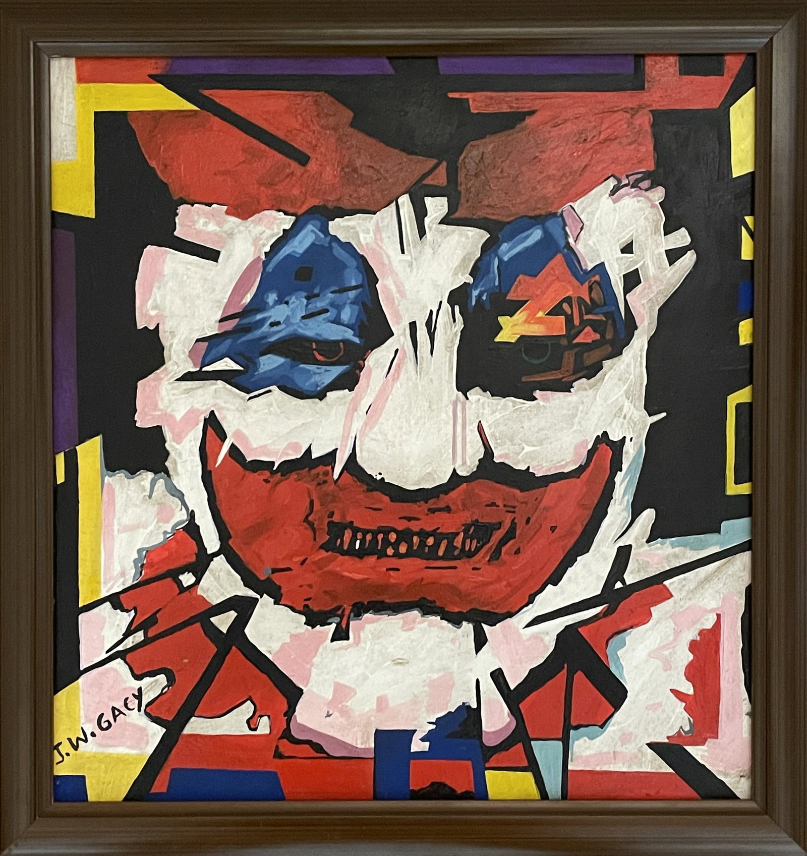 John Wayne Gacy (In the Style of) Oil on panel - Framed: I. Â° Artist: John Wayne Gacy Â° Condition: good general condition Â° Listing: Private Collection II. 1. The word "In the style of" is used for a work by an unknown creator who has created a cop