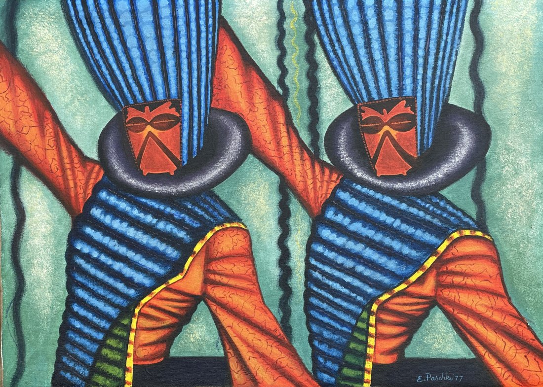 Ed Paschke (In the Style of) Oil on canvas (1 of 2)