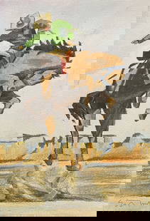 Ed Mell (In the Style of) Drawin on paper: I. ° Artist:Ed Mell ° Condition: good general condition ° Listing: Private Collection II. 1. The word "In the style of" is used for a work by an unknown creator who has created a copy of a kn