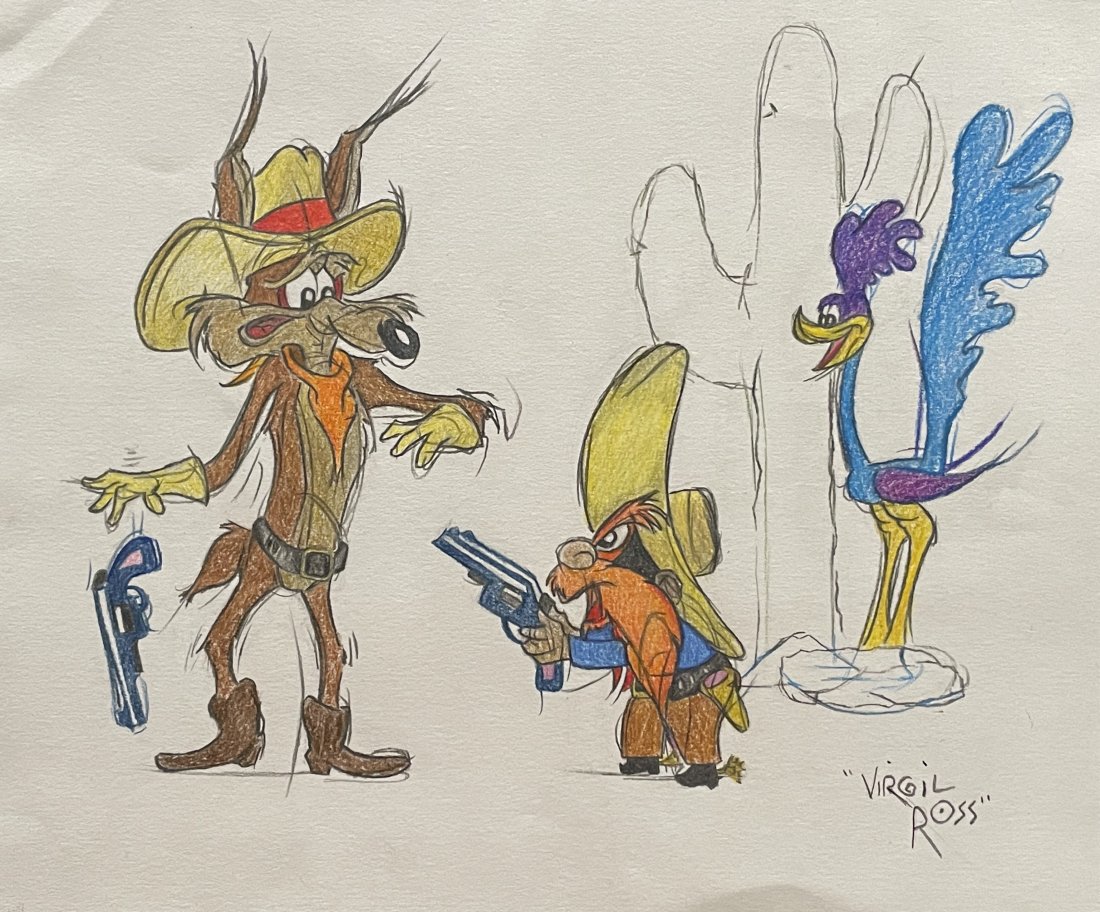 Virgil Walter Ross (In the style of) Drawin on paper: I. Â° Artist: Virgil Walter Ross Â° Condition: good general condition Â° Origin: Private collection II. 1. The word "In the style of" is used for a work by an unknown creator who has created a c