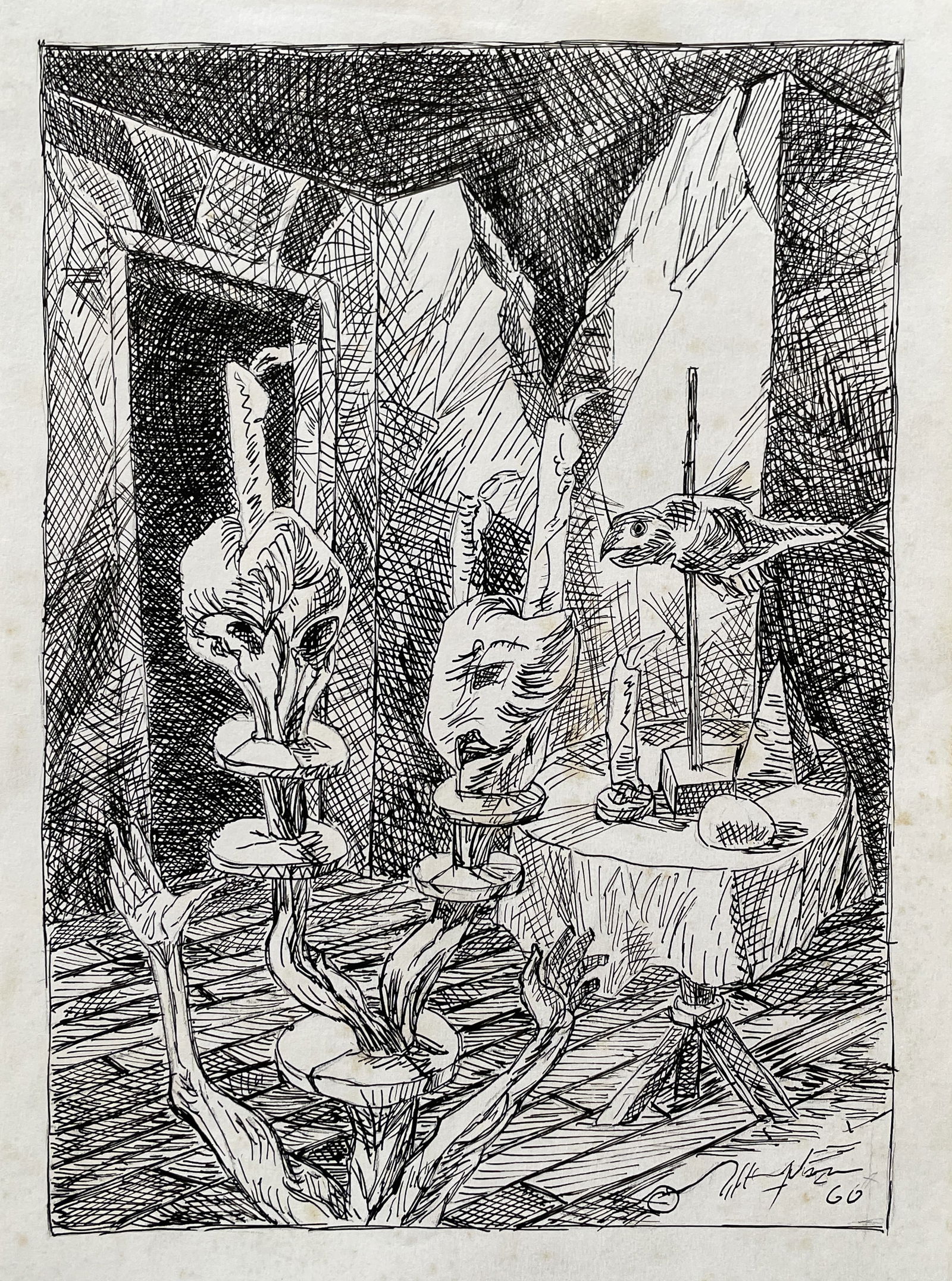 Walter Wellenstein (In the style) Drawin on paper: I. ° Artist: Walter Wellenstein ° Condition: good general condition ° Origin: Private collection II. 1. The word "In the style of" is used for a work by an unknown creator who has created a copy of