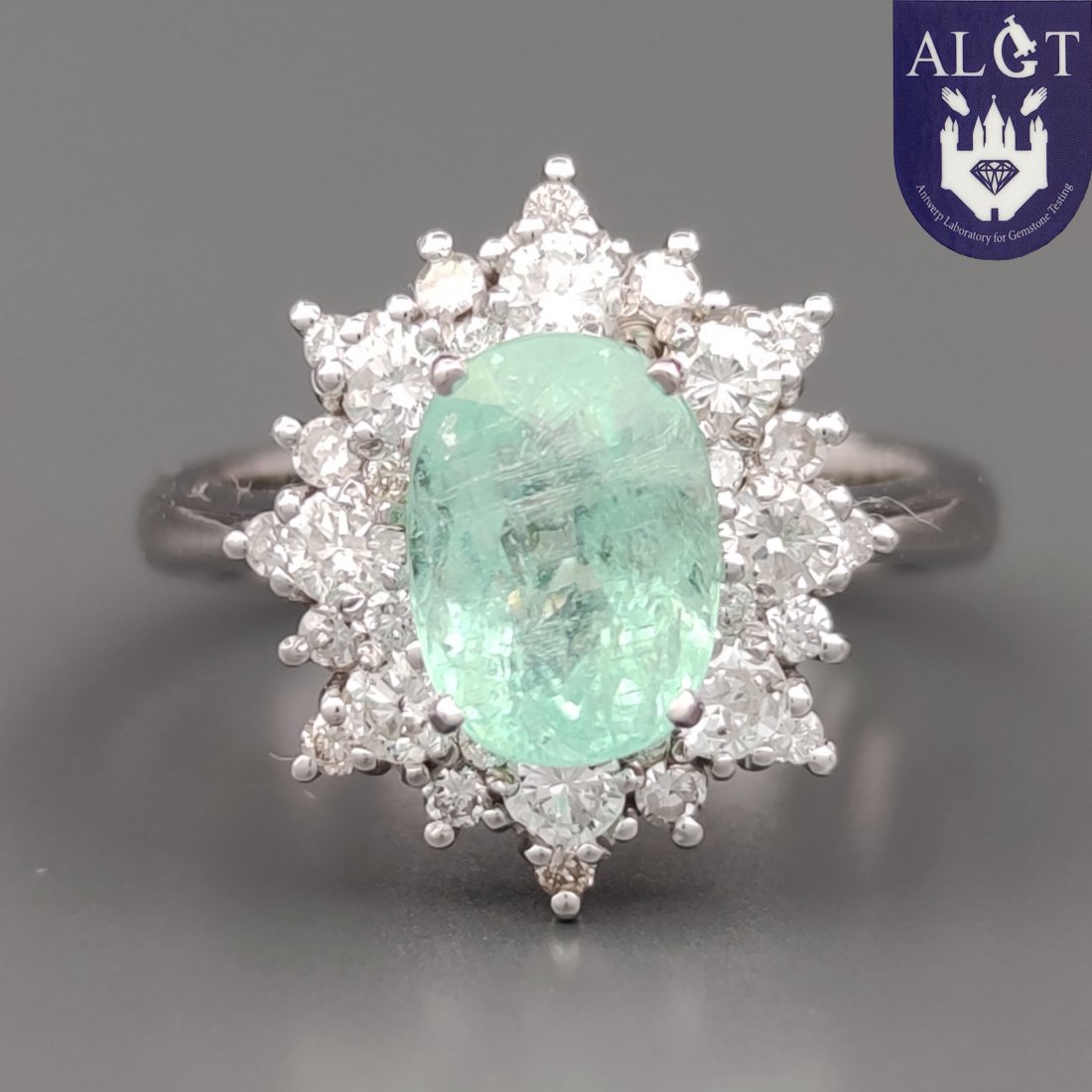 18 kt.White gold - Ring - 0.96 ct Diamonds - Ct 2.17 Pa (1 of 12)