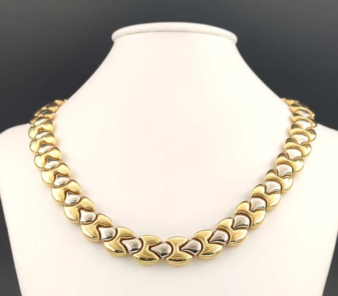 Chimento - 18 kt.White gold, Yellow gold - Necklace: Chimento - 18 kt.White gold, Yellow gold - NecklaceSize: Length 35.00 cm x 1.20 cm Approx - Total weight: 64.72 g18 kt Yellow and White Gold.Present hallmarkYellow and white gold necklace signed "Chim