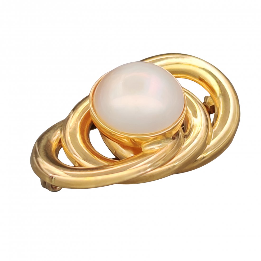 18 kt.Yellow gold - Brooch - MabÃ¨ pearl 11.00 mm (1 of 10)