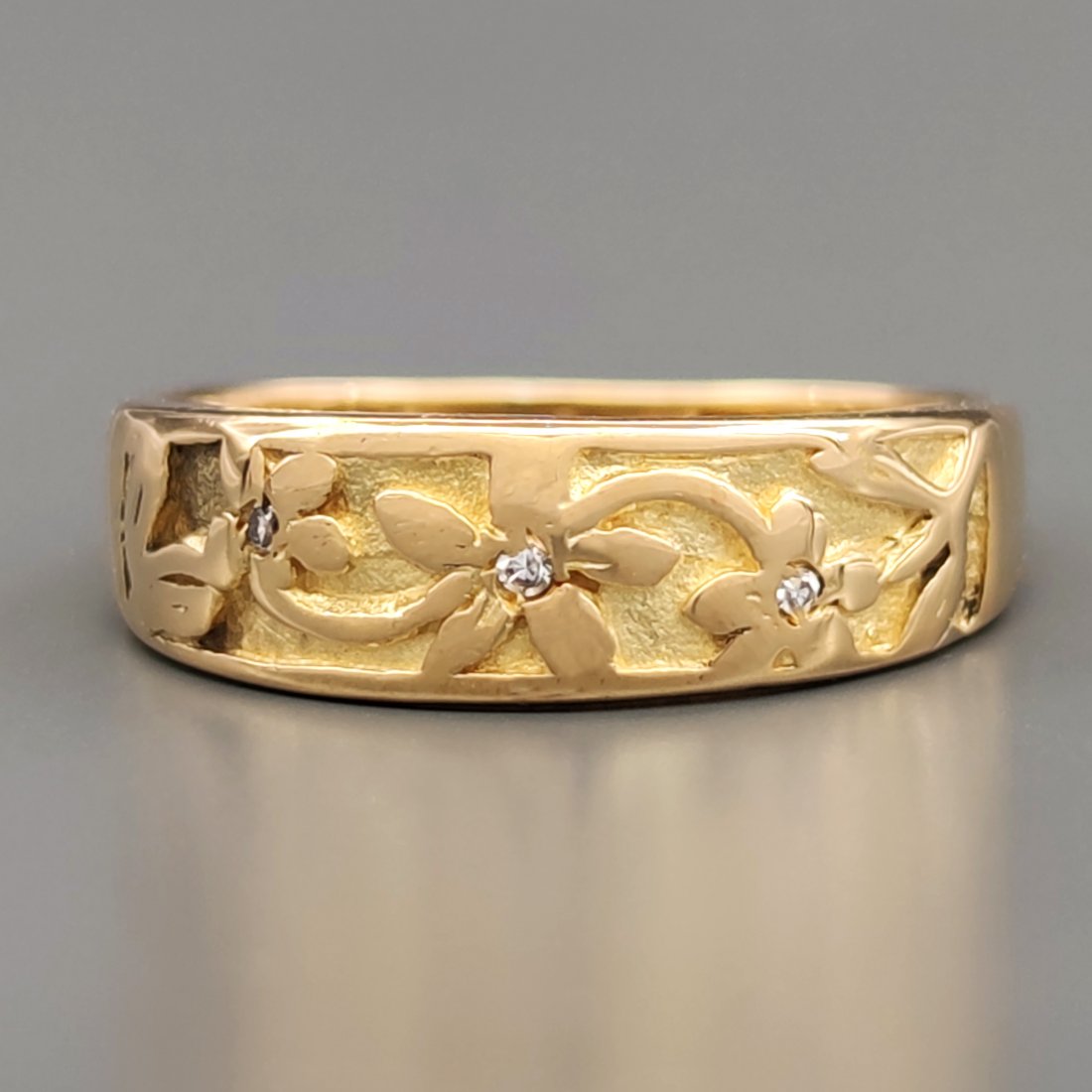 18 kt.Yellow gold - Ring - 0.03 ct Diamonds (1 of 8)