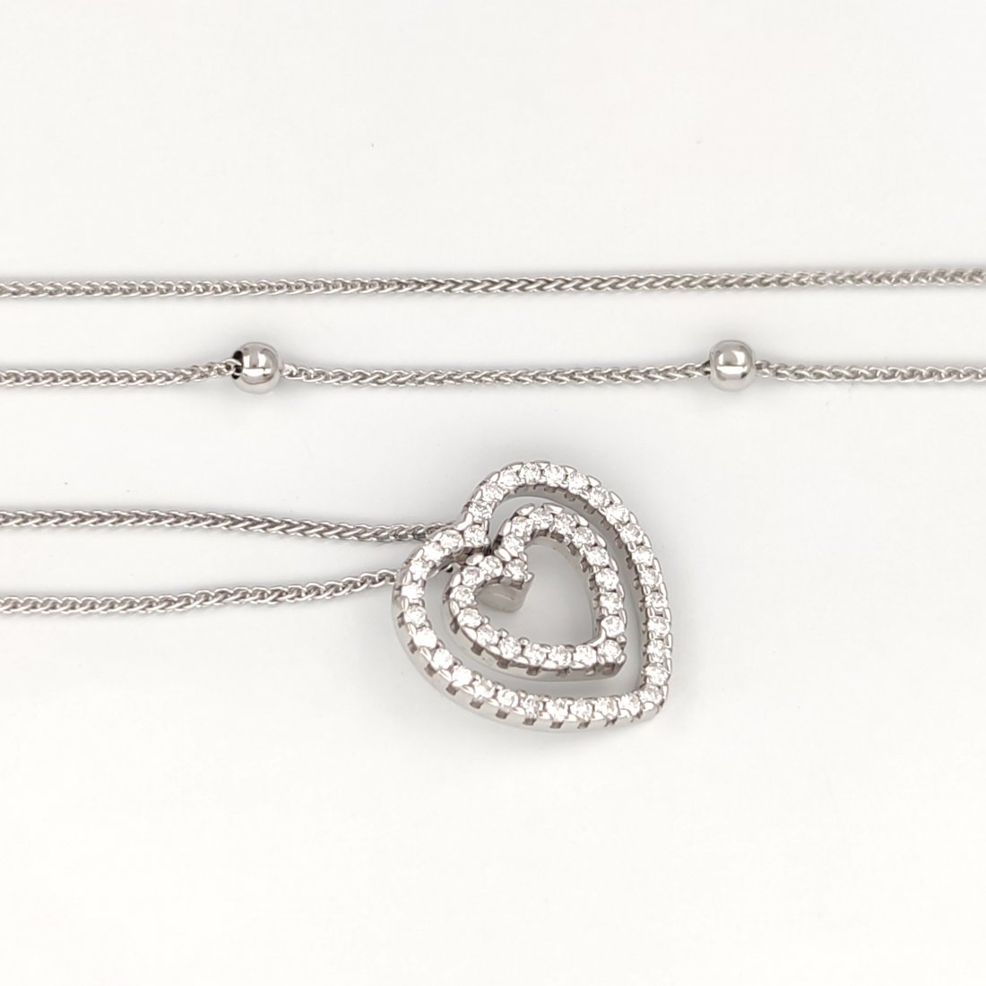 Chimento - 18 kt.White gold - Necklace with pendant - 0: Chimento - 18 kt.White gold - Necklace with pendant - 0.78 ct Diamonds Measure: Length 45.00 cm x 0.1 cm Pendant 1.50 cm x 1.50 cm - Total weight: 6.16 g 18 kt White Gold Punch present. Soft link neck