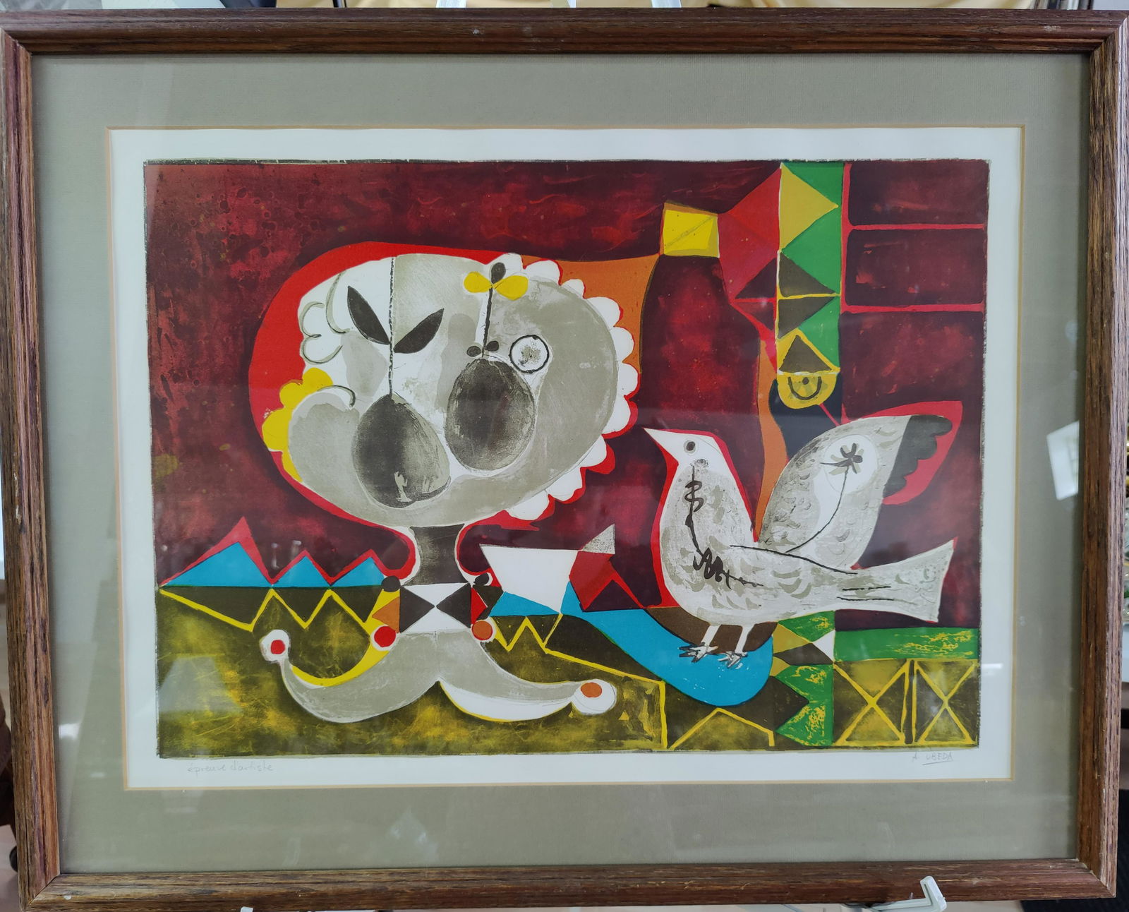 AUGUSTIN UBEDA Spanish Abstract lithograph signed frame (1 of 11)