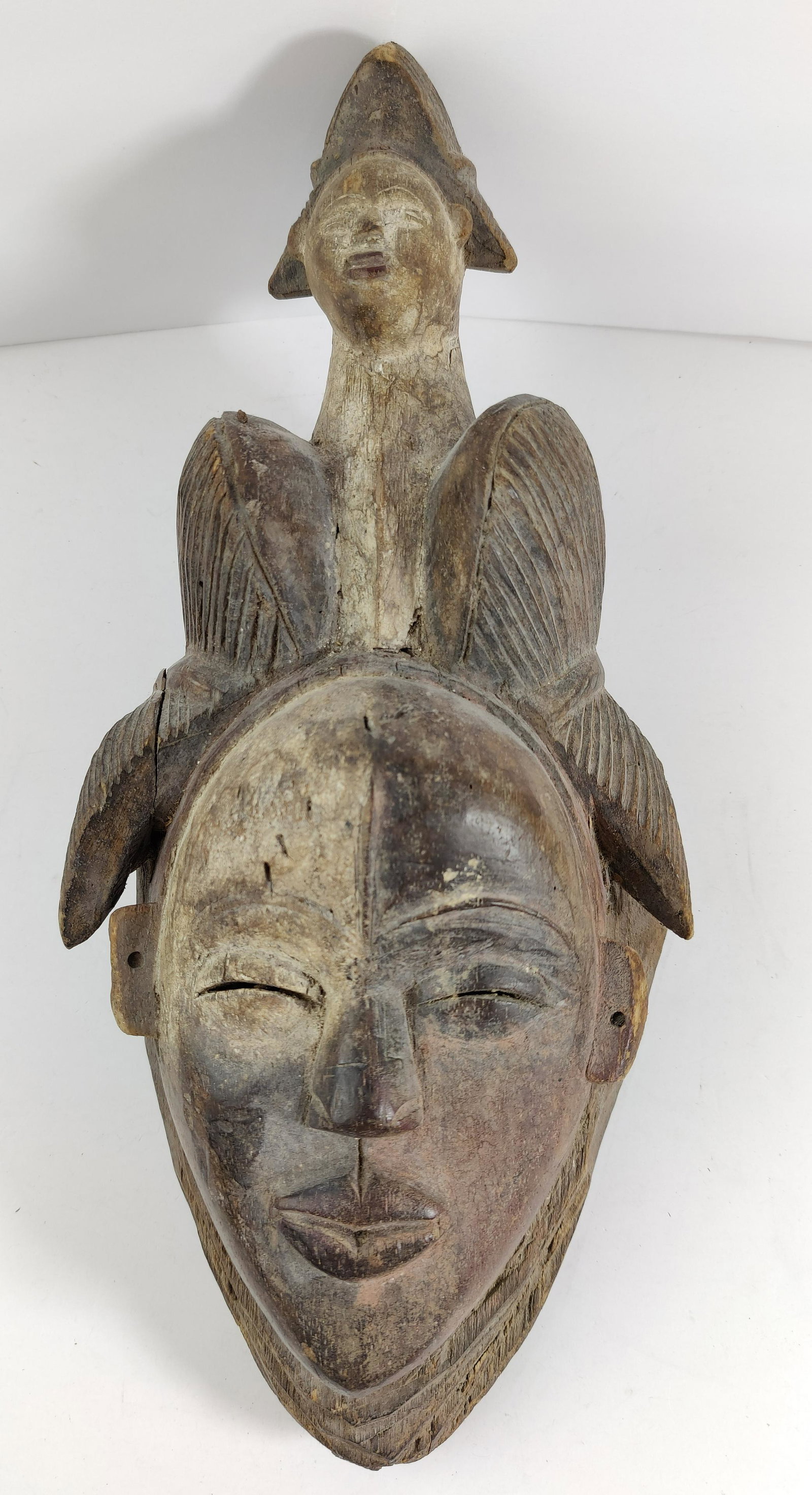 African Carved wood Painted Baoule Tribal mask (1 of 11)