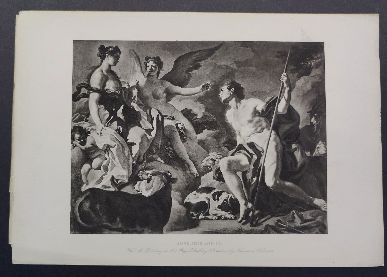 Mythology Etching Juno, Iris and Io By F. Solimena (1 of 8)