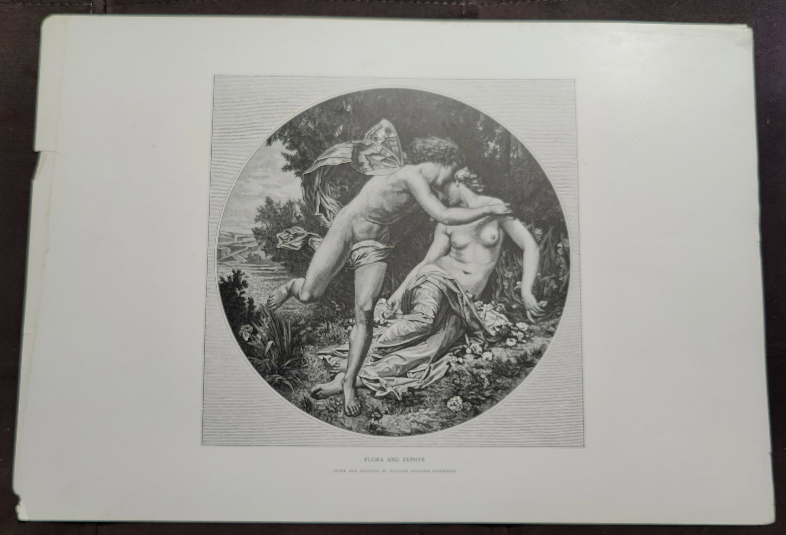 Mythology Etching Flora And Zephyr by W. A. Bougereau (1 of 6)