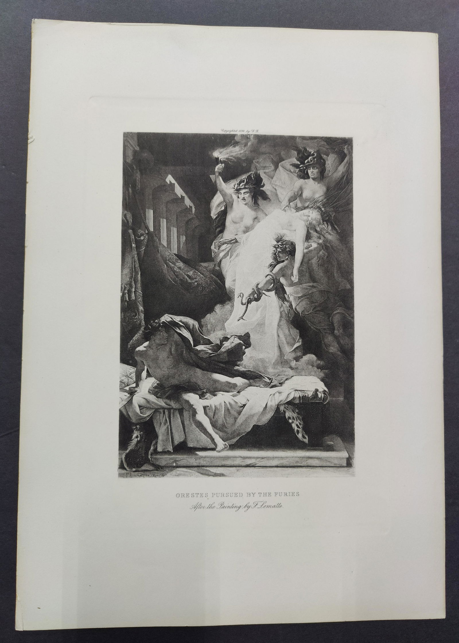 Mythology Etching Orestes Pursued By The Furies By F. (1 of 8)