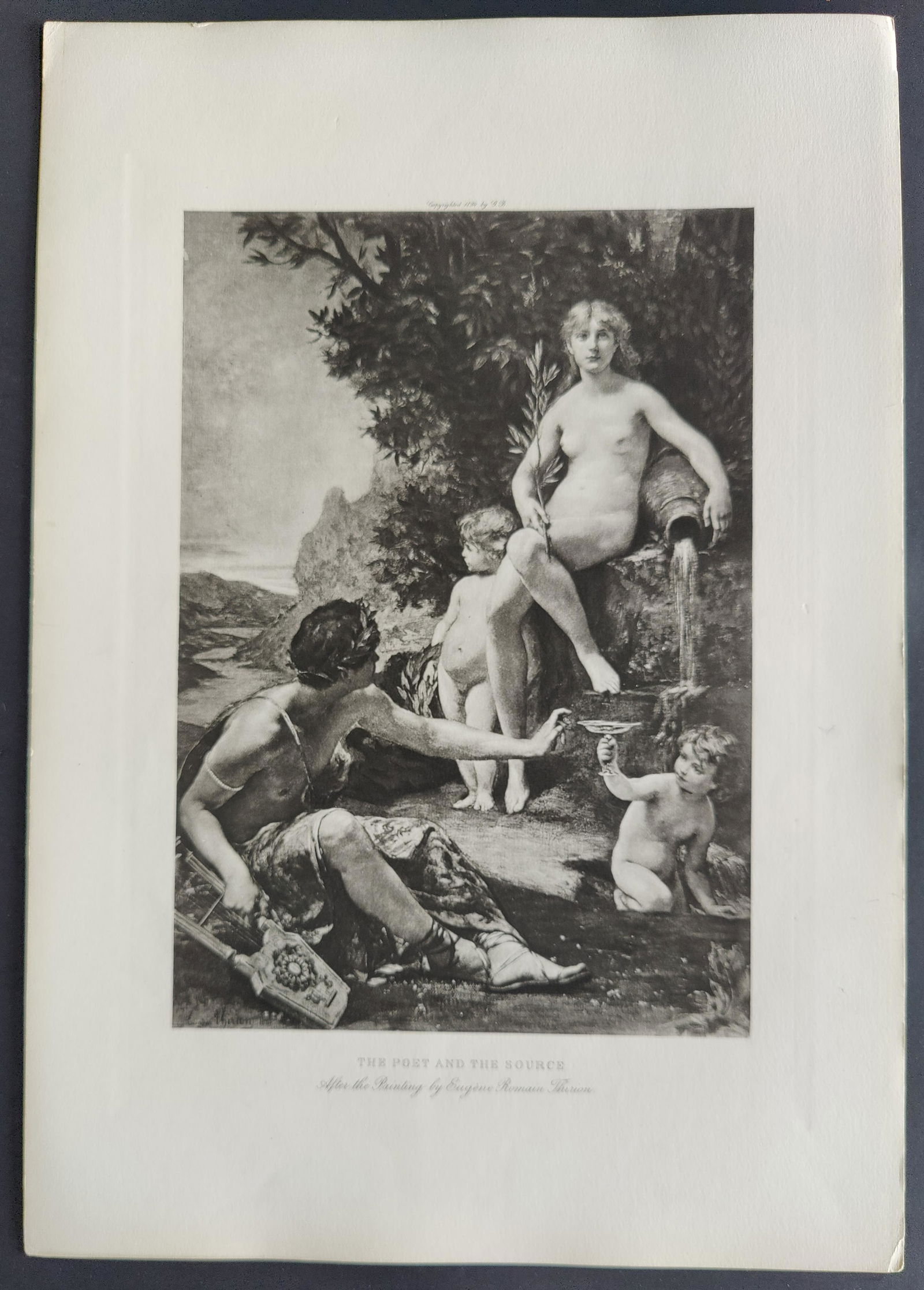 Mythology The Poet and The Source etching after Eugene (1 of 7)