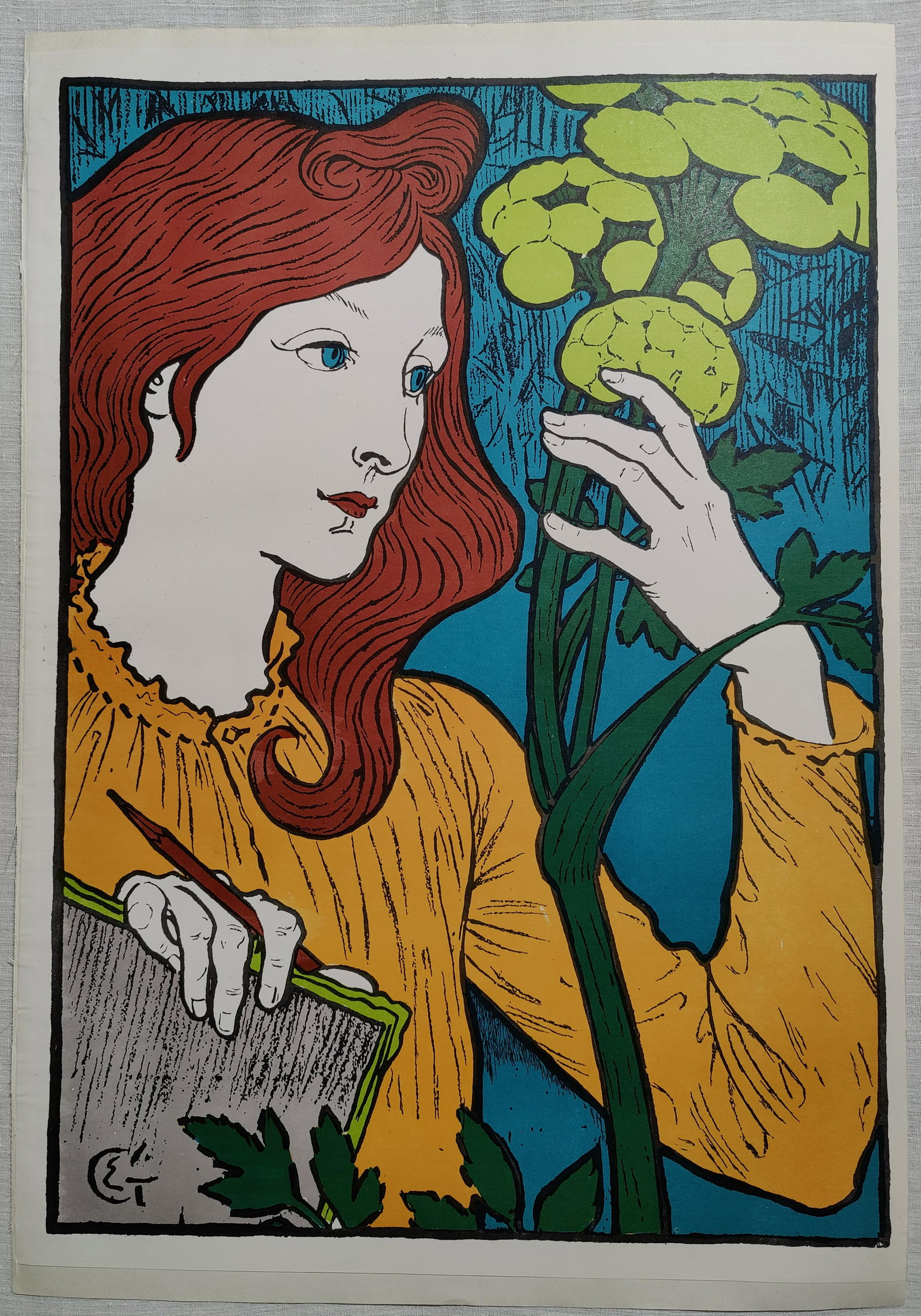 Art Nouveau Poster Eugene Grasset Salon des Cent: Art Nouveau Poster Eugene Grasset Salon des Cent, Poster 16" X 22"1/3 (on white page 23"1/3 X 16"), Good condition, See pictures. HANDLING and SHIPPING For USA $10. FOR INTERNATIONAL SHIPPING, ask for