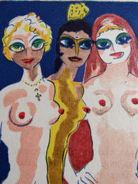 KEES VAN DONGEN les six adolescentes engraving 1955