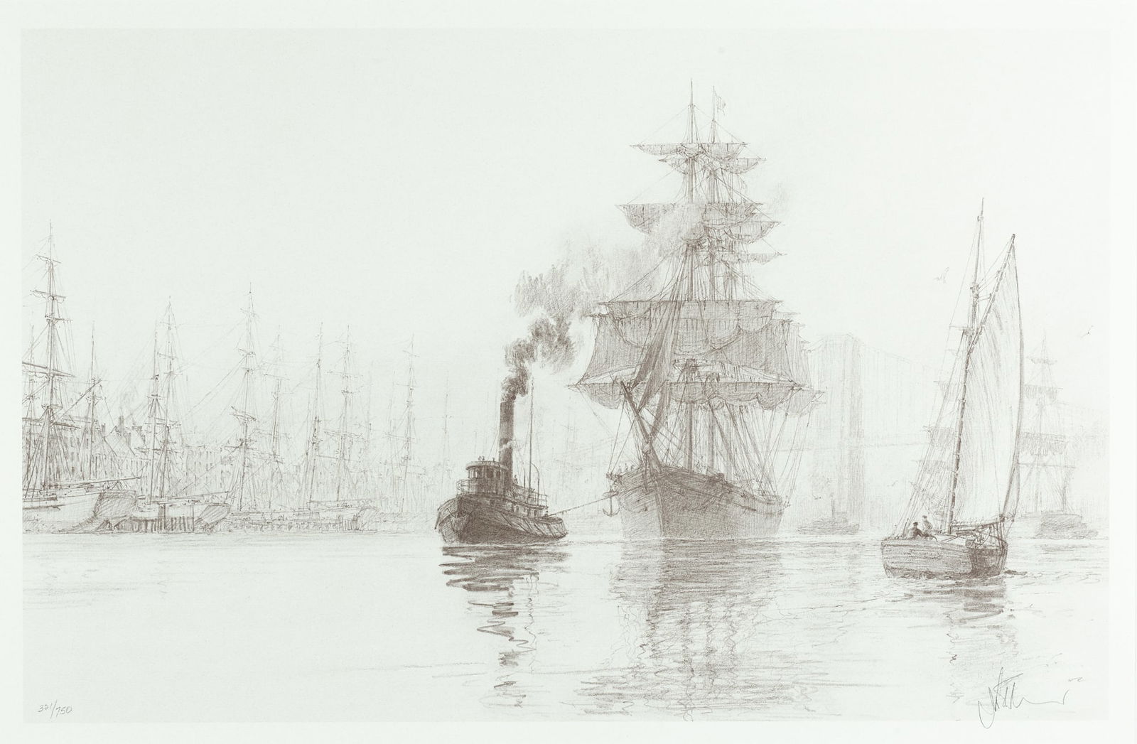 John Stobart (1929-2023), New York East River (1 of 2)