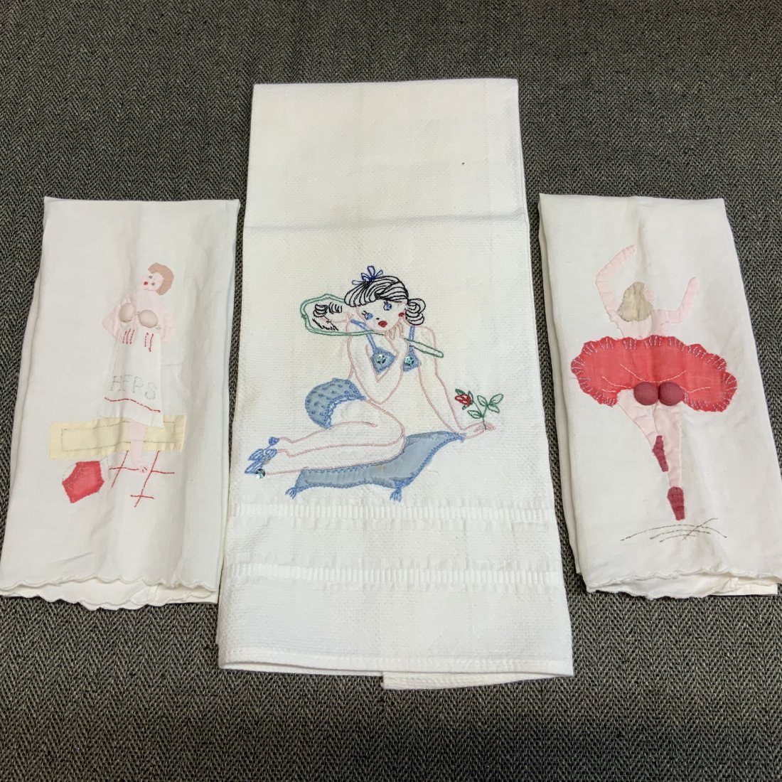 Three Vintage Cheeky Madeira Hand Towels (1 of 7)