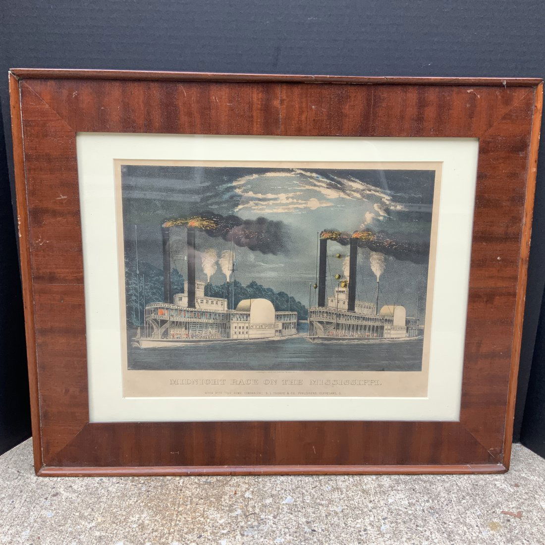 CURRIER & IVES - Midnight Race On The Mississippi (1 of 5)