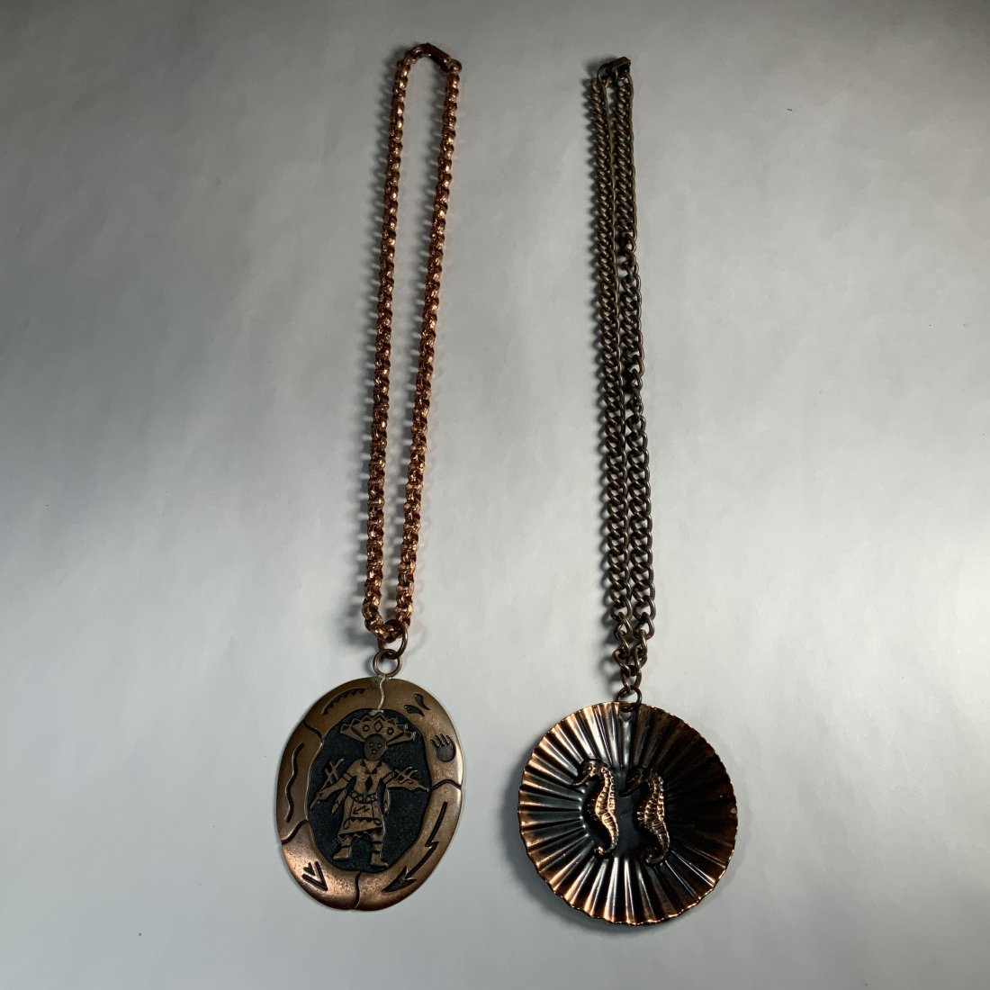TWO VINTAGE CHUNKY SOLID COPPER NECKLACES (1 of 6)