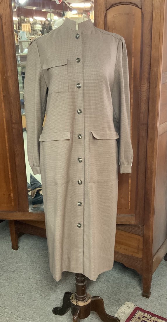 VINTAGE 1960s BROWN & BEIGE TWEED COAT DRESS (1 of 2)