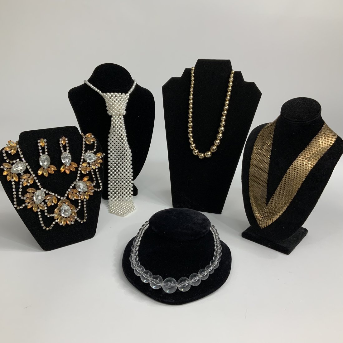 Lot Costume Necklaces, Marked Bijoux M.G. earrings, Sterling Pin brooches Jewelry (1 of 9)