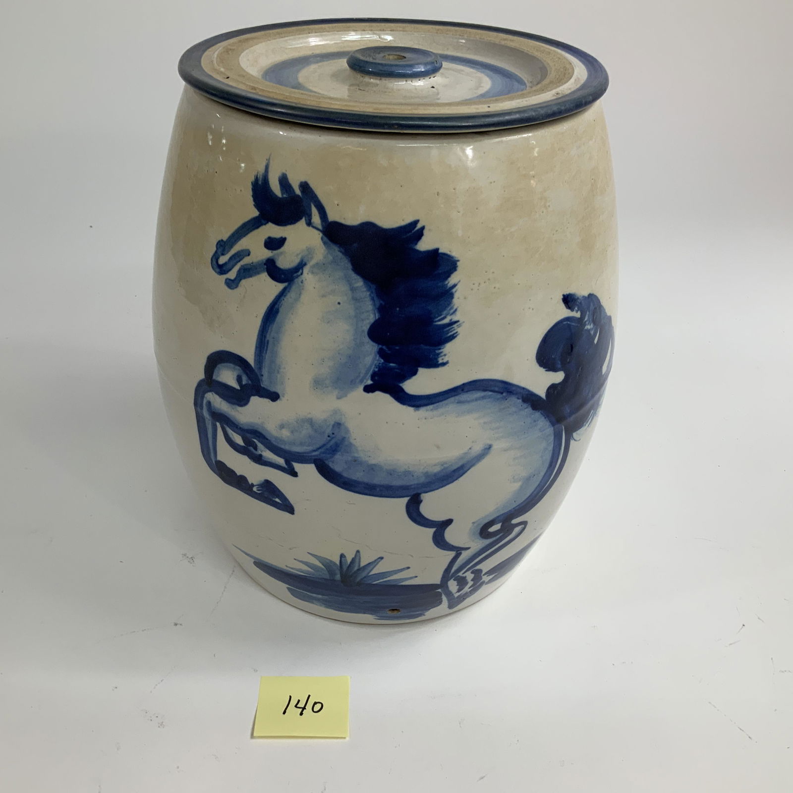 MA Hadley Pottery Stoneware hand painted horse water cooler 12. (1 of 5)